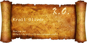 Krall Olivér névjegykártya